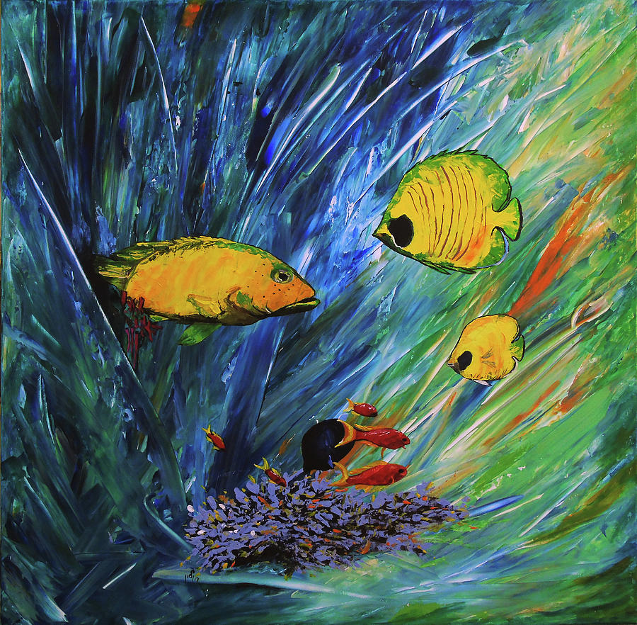 Coral reef Painting by Maria Woithofer