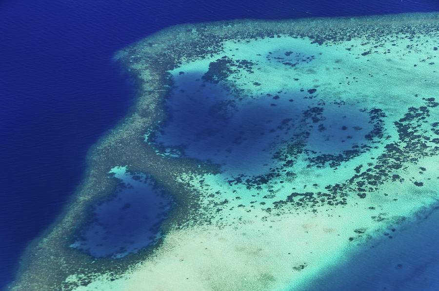 Coral Reef Patterns 4. Aerial Journey Around Maldives Photograph by Jenny Rainbow