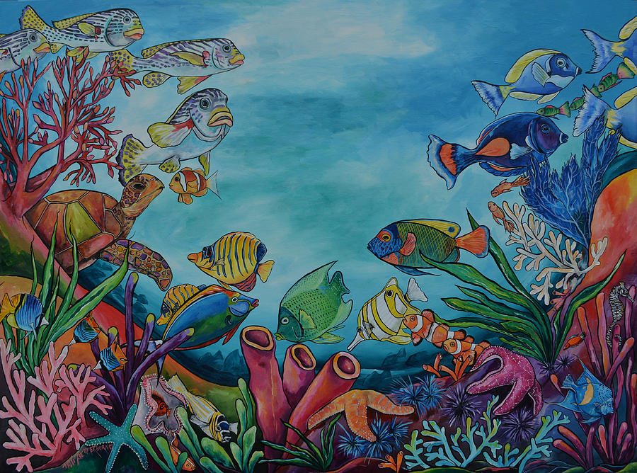 Coral Reef Painting by Patti Schermerhorn
