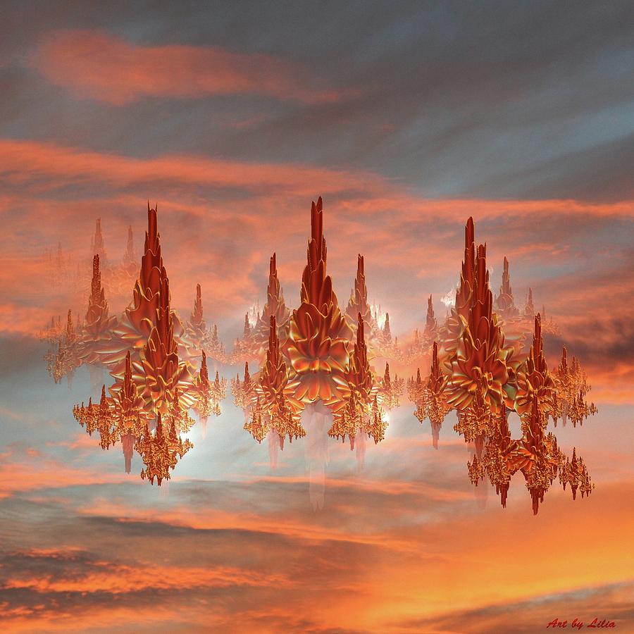 Coral Riffs in the sky Digital Art by Lilia S