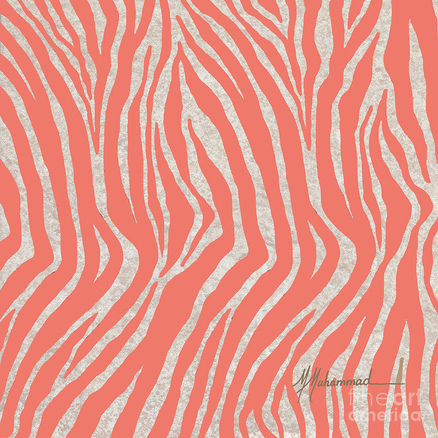 Abstract Painting - coral Zebra 3 by Marcella Muhammad