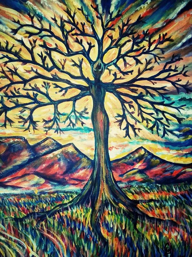 Cora's Tree Painting by Lyndelle Hinkle - Fine Art America