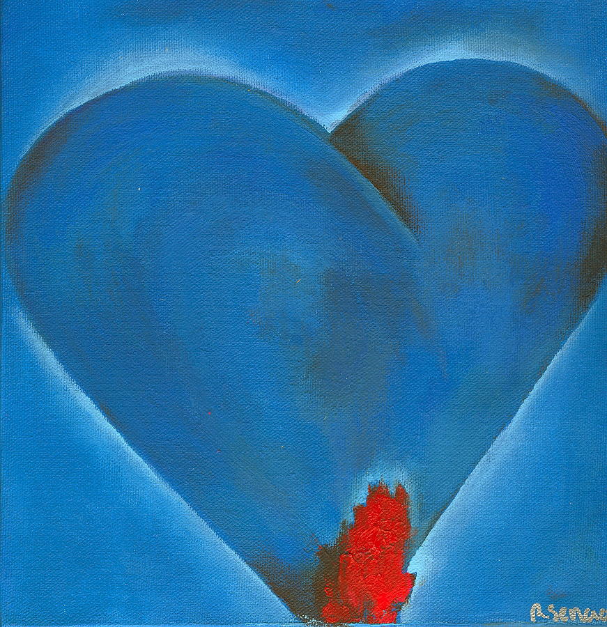 Corazon Blue Painting by Ricky Sencion