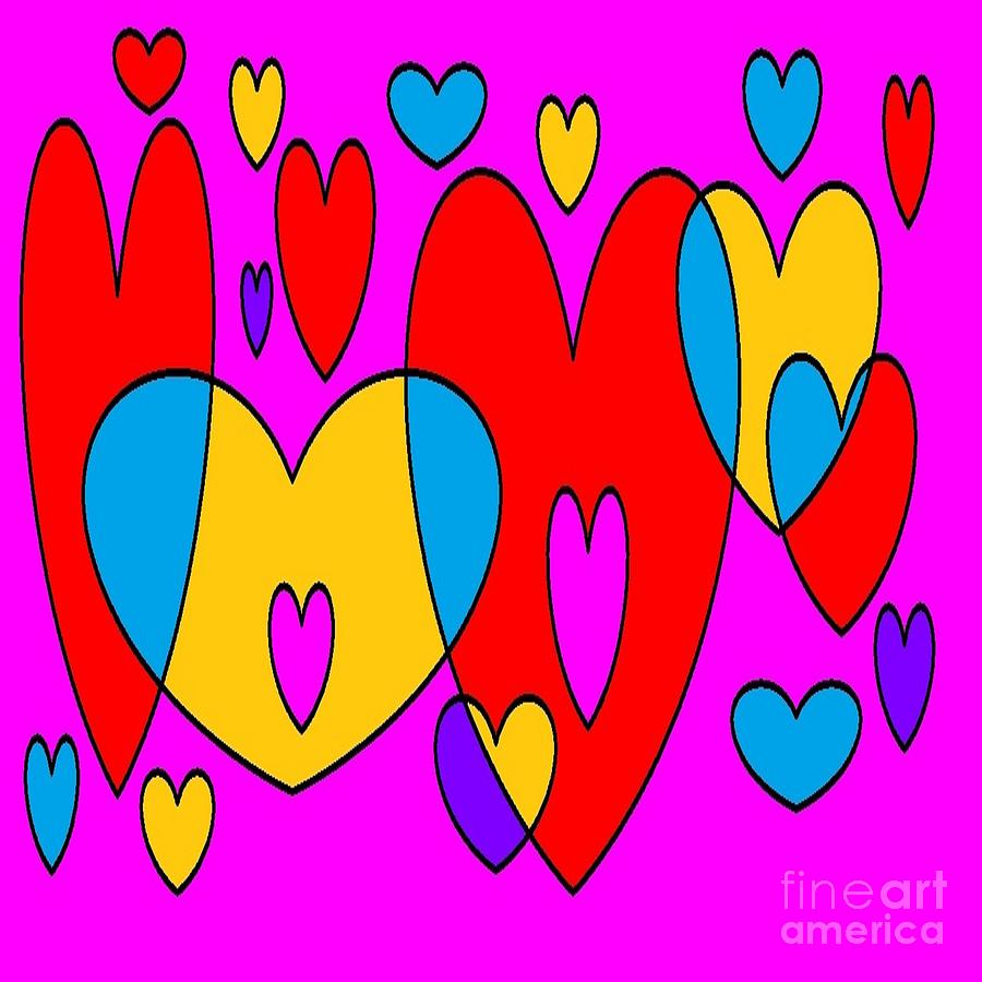 Corazones Digital Art - Corazones by Eliso Silva Corazones Digital Art - Corazones by Eliso Silva