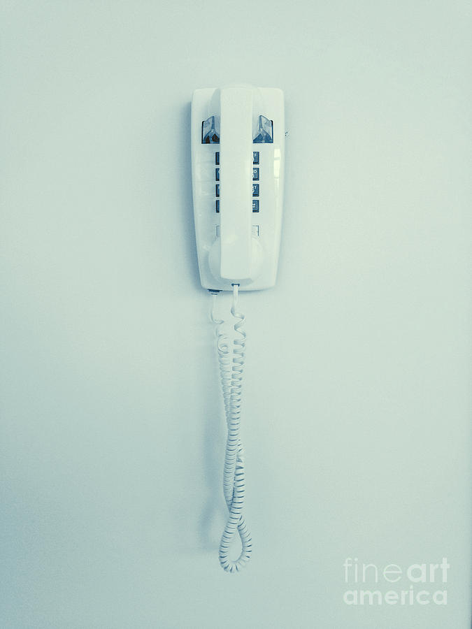 Corded Push Button Telephone Hanging on a Wall Photograph by Bryan Mullennix