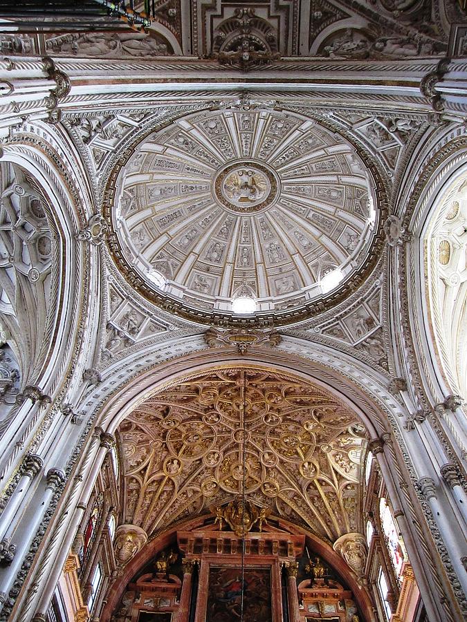 Cordoba Cathedral Ancient Ornate Ceiling V Spain Photograph by John Shiron