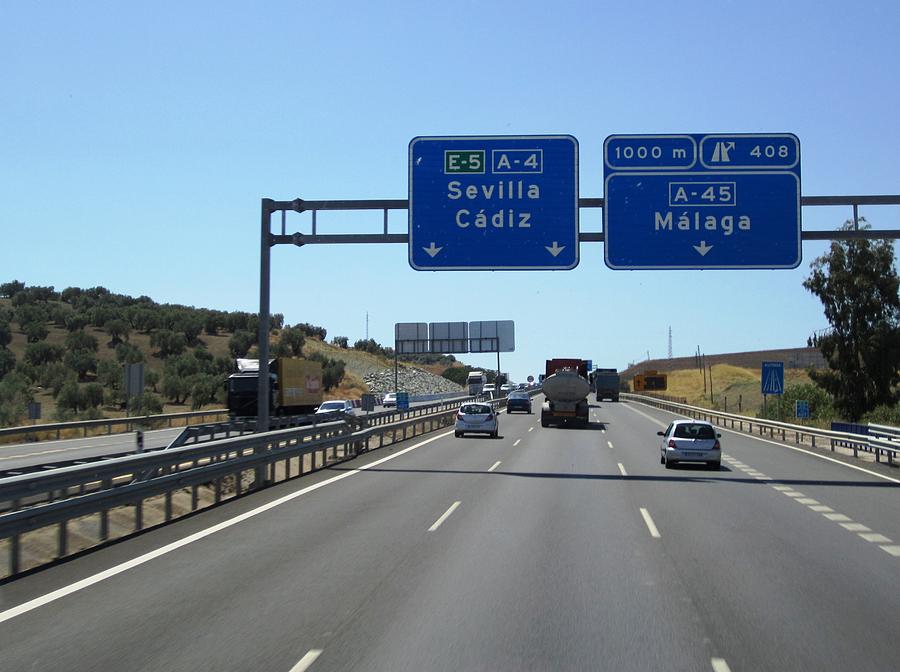 Cordoba Highway to Malaga and Seville Sevilla Spain Photograph by John Shiron