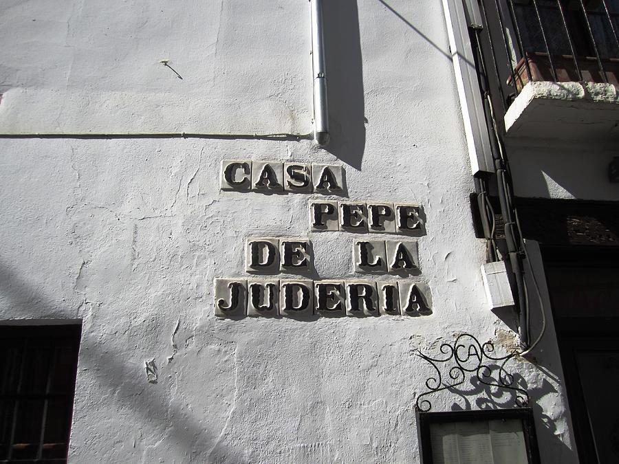 Cordoba Juderia Sign Jewish Quarter Spain Photograph by John Shiron