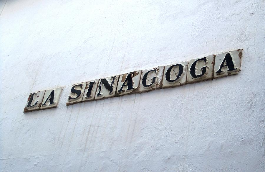 Cordoba La Sinagoga Synagogue Tile Sign Spain Photograph by John Shiron