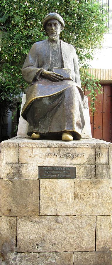Cordoba Maimonides Statue or Moses ben Maimon aka Rambam Jewish Quarter XV Spain Photograph by John Shiron