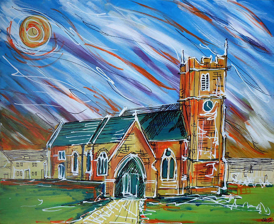 Corfe Church Painting by Laura Hol Art