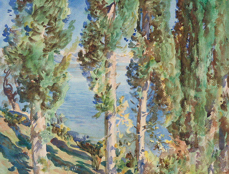 Corfu Cypresses, from 1909 Painting by John Singer Sargent