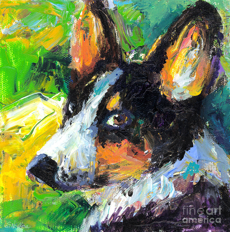 Nature Painting - Corgi Dog portrait by Svetlana Novikova