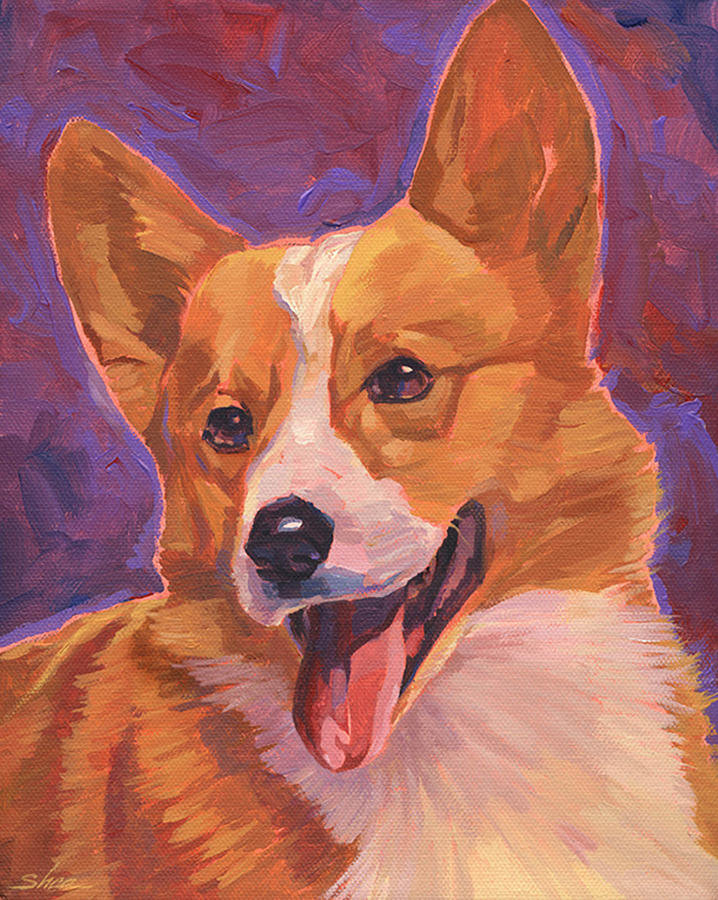 Corgi Dog Painting by Shawn Shea - Pixels