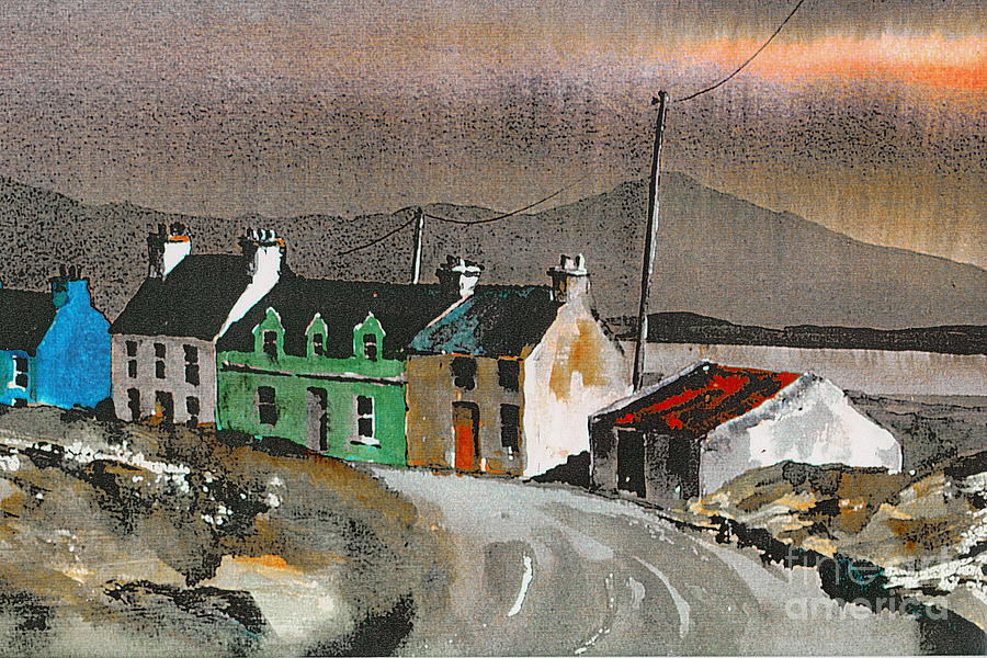 Cork ... Evening sunset on Eyeries Painting by Val Byrne