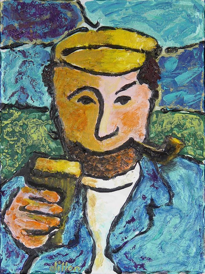 Cork Fisherman Painting by Richard W Dillon