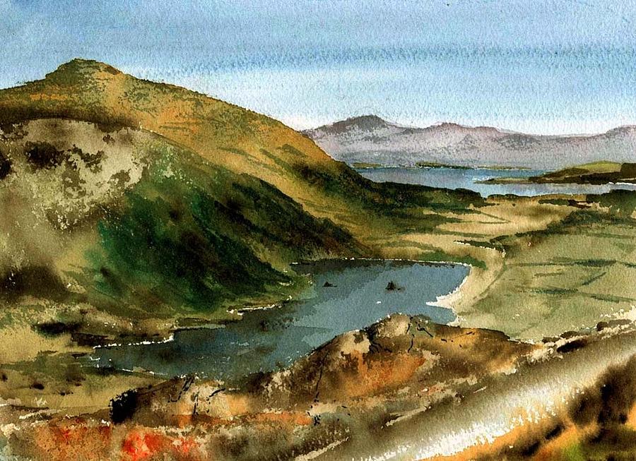 Cork... Glanmore lake Beara Painting by Val Byrne