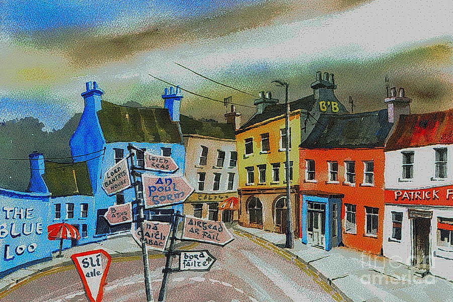 CORK... Glengarriff signposts Painting by Val Byrne