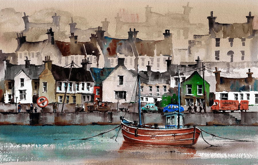 Cork Painting - CORK Kinsale Quays by Val Byrne