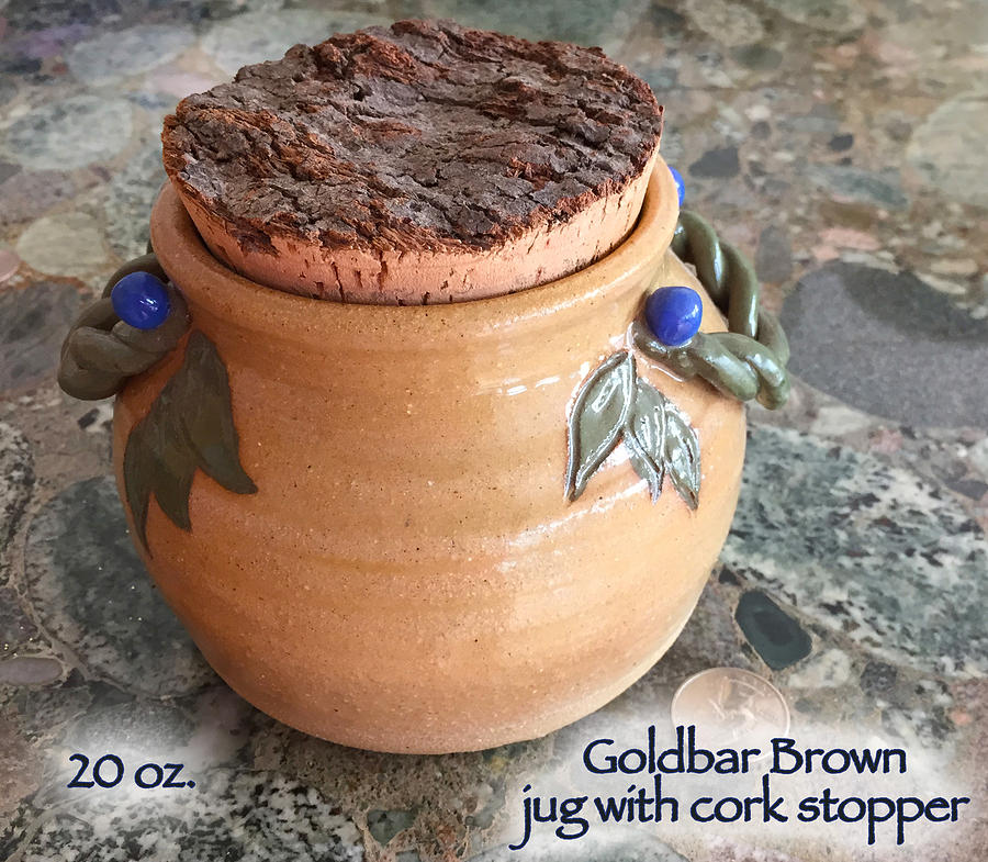 Corked Jug with Twisted Vine Handles Ceramic Art by Teresa Ascone