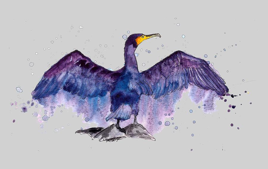 cormorant painting