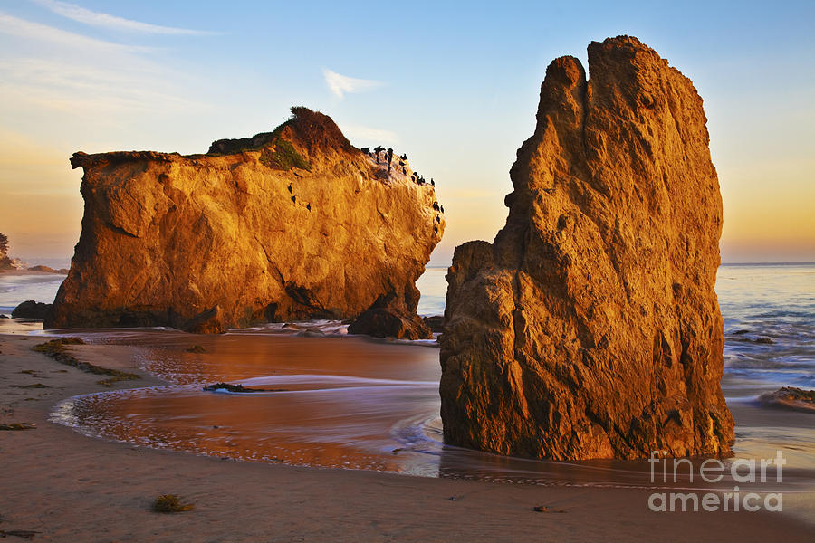 Beaches Photograph - Cormorant Roost Before Sundown by Greg Clure Beaches Photograph - Cormorant Roost Before Sundown by Greg Clure