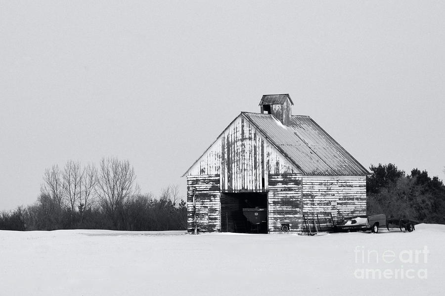 Corn Crib in the Winter Photograph by Ken DePue