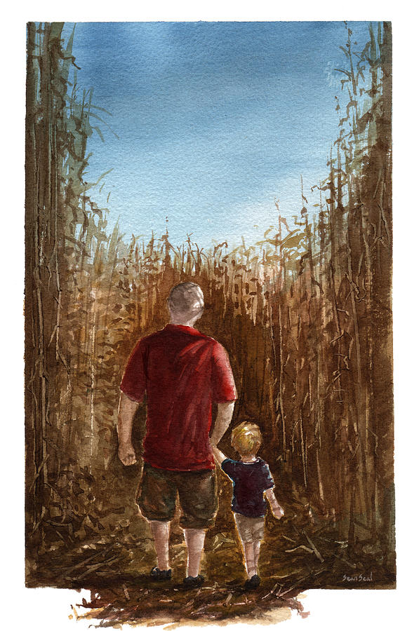 Corn Maze Painting by Sean Seal