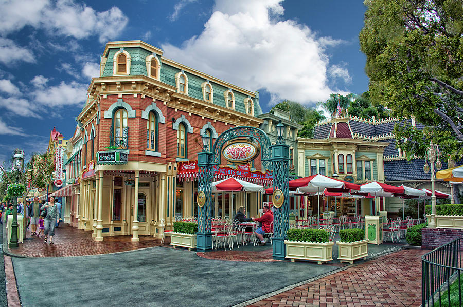 Candy Photograph - Corner Cafe Main Street Disneyland 01 by Thomas Woolworth