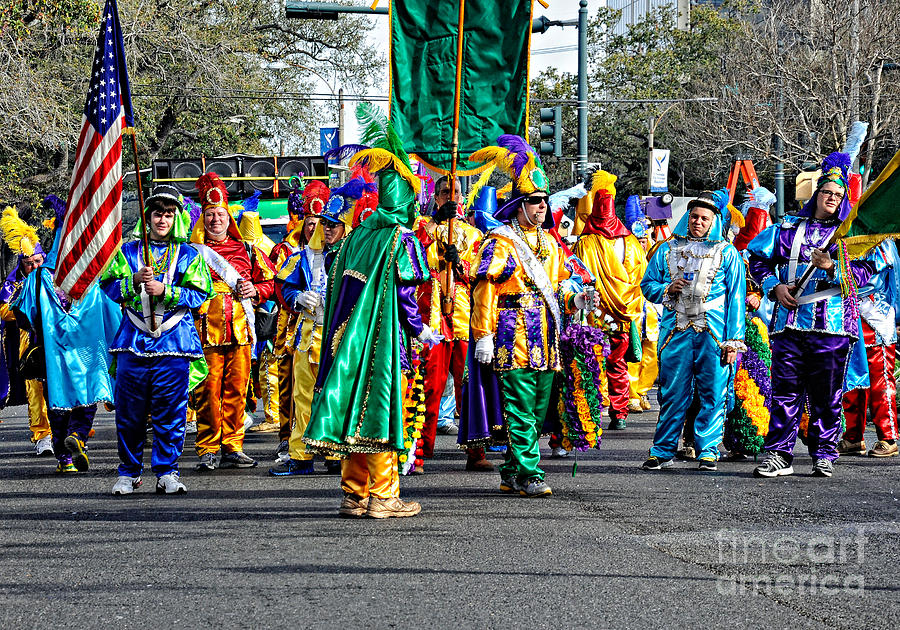 Corner Club Marching Group - Mardi Gras in New Orleans Photograph by Kathleen K Parker