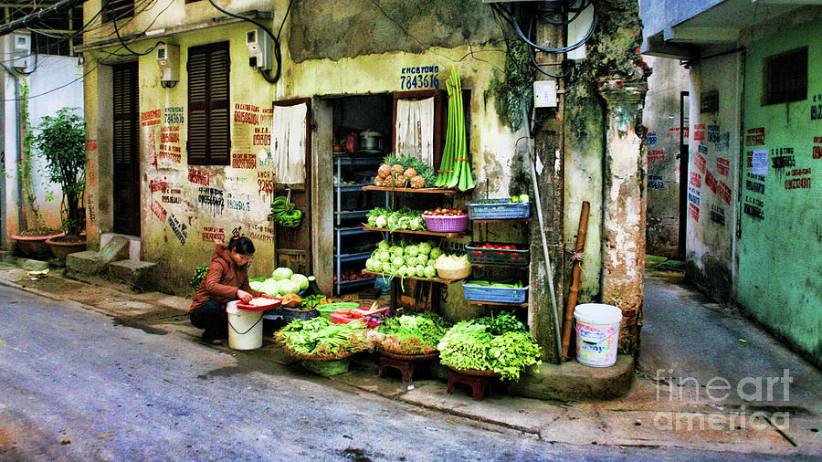 Corner Fresh Veggies Vietnam  Photograph by Chuck Kuhn