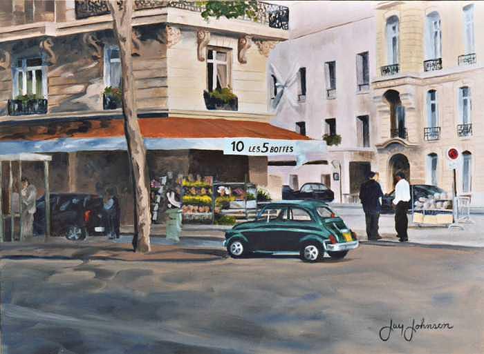 Corner Store Paris Painting by Jay Johnson