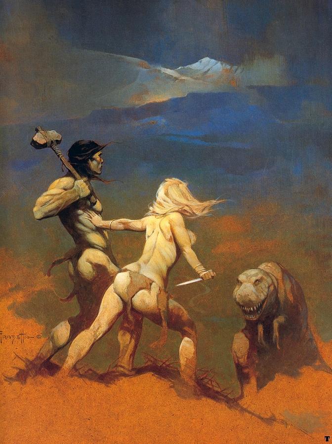 Frank Frazetta Painting - Cornered by Frank Frazetta