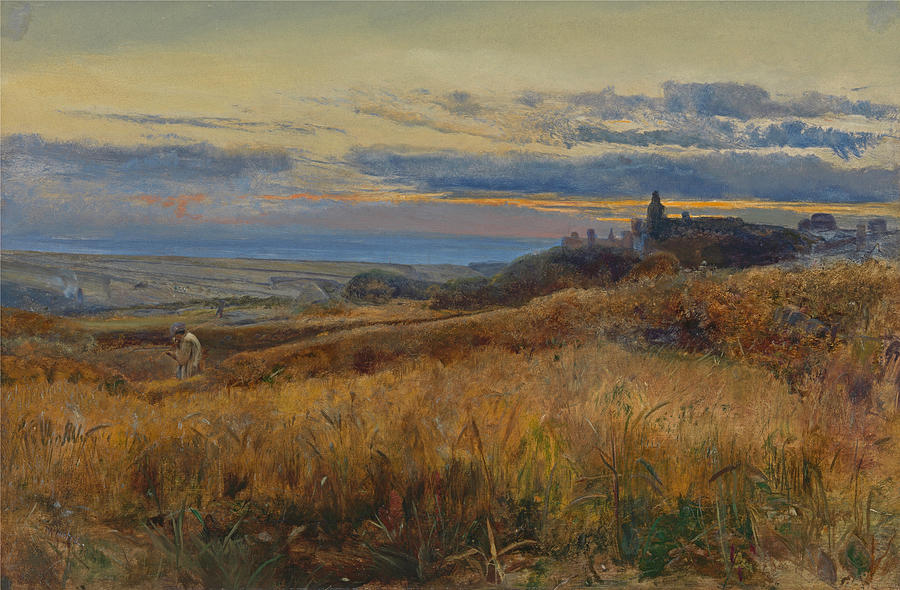 Cornfield at Sunset Painting by John William Inchbold