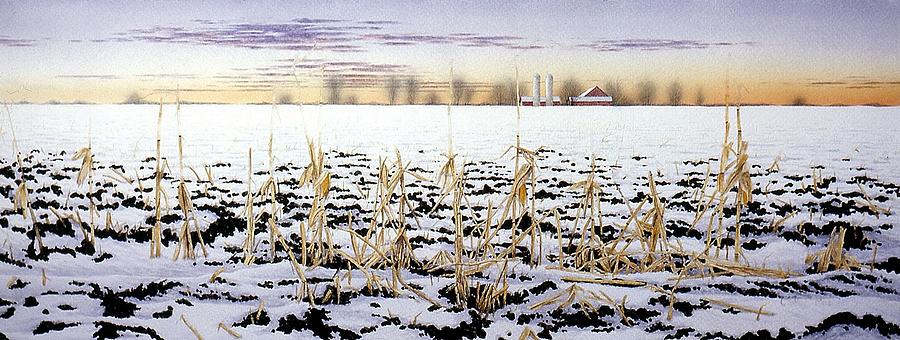 Cornfield in Winter Painting by Conrad Mieschke
