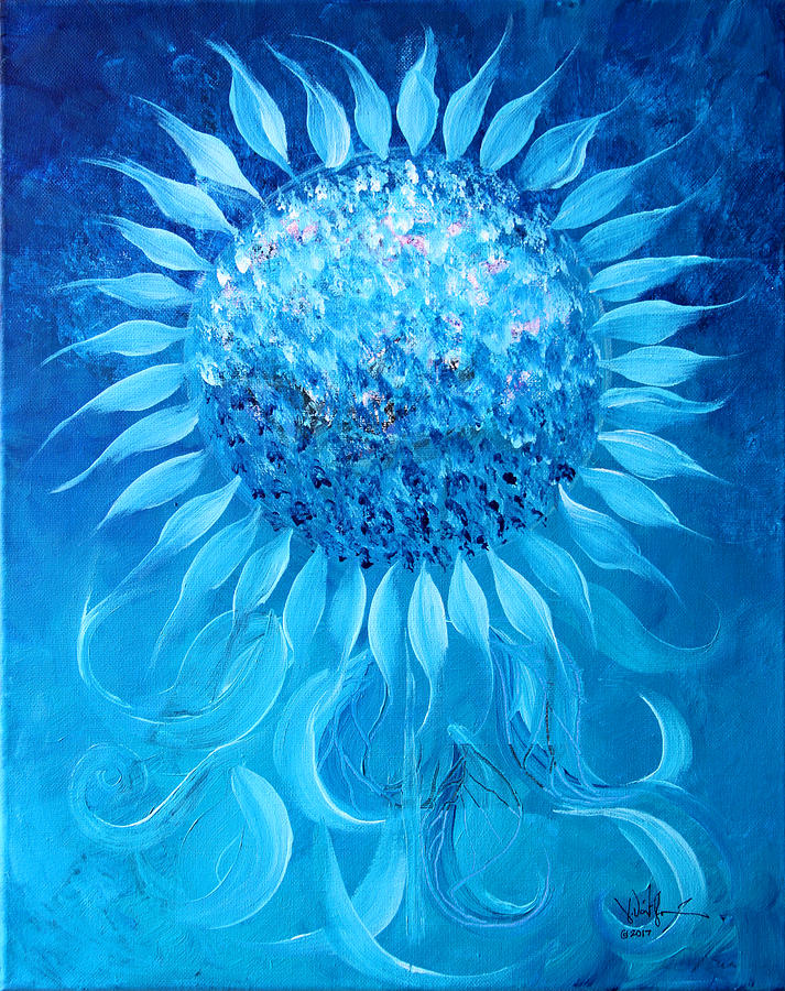 Cornflower In Moonlight Painting by J Vincent Scarpace