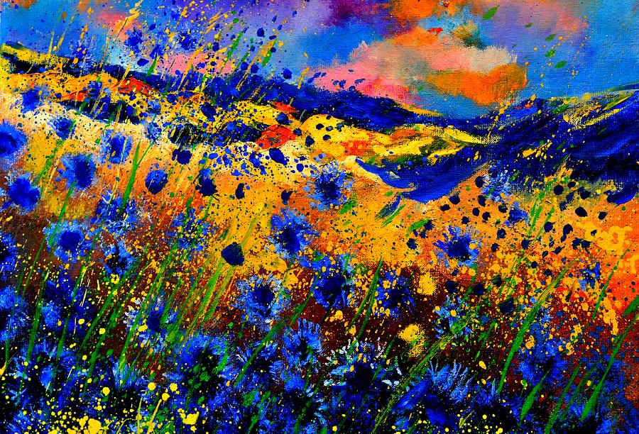 Flower Painting - Cornflowers 746 by Pol Ledent