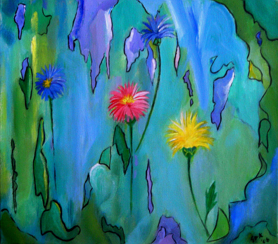 Cornflowers Painting by Gloria Dietz-Kiebron