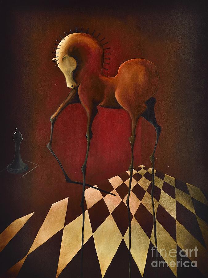 Chess Painting - Cornipedes Chess  by Adelso Bausdorf