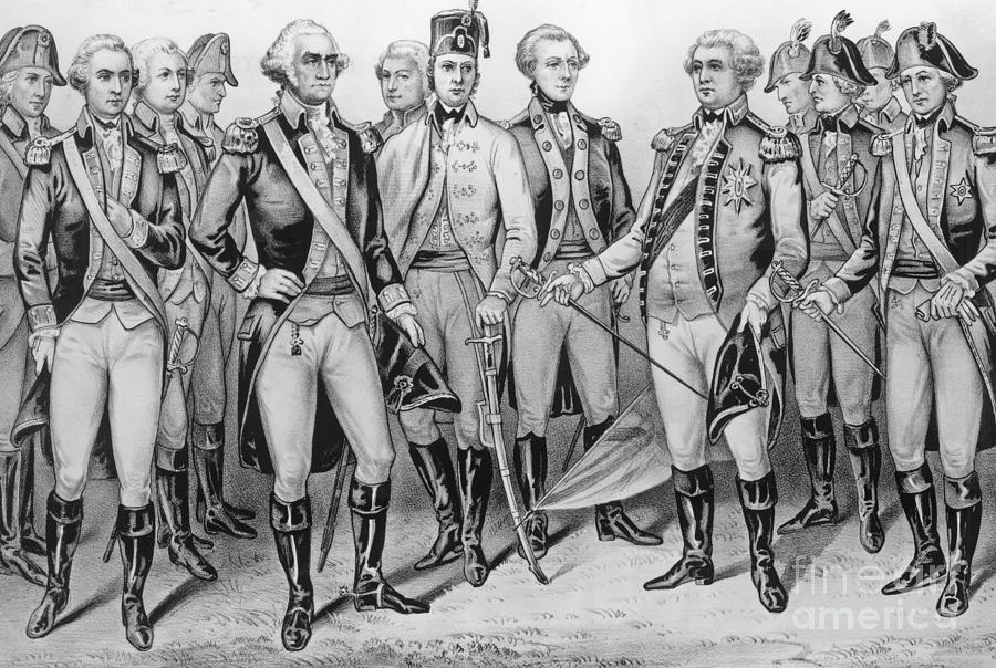 Cornwallis Surrenders at Yorktown Drawing by American School