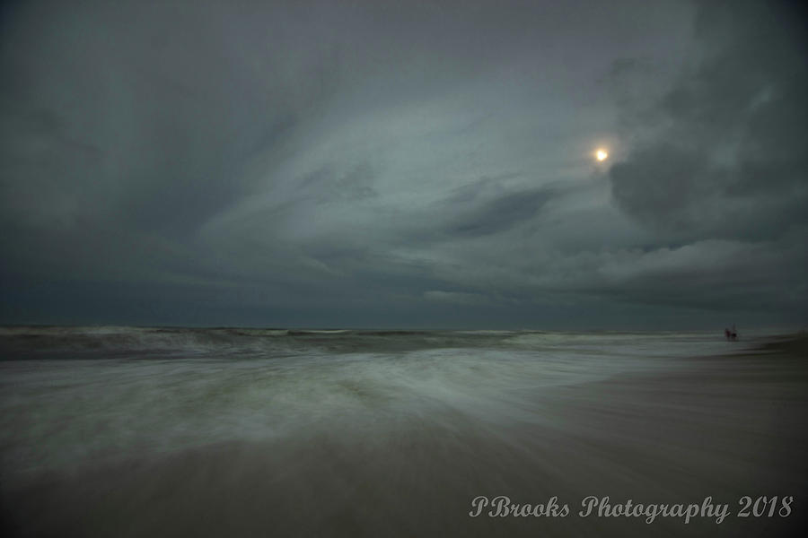 Corolla Beach Moonrise Photograph by Paul Brooks