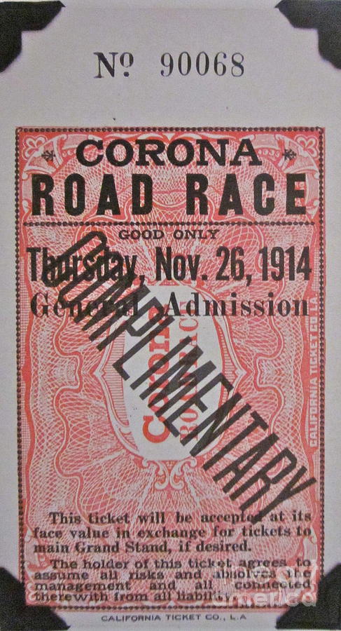 Corona Road Race 1914 Photograph by Gwyn Newcombe