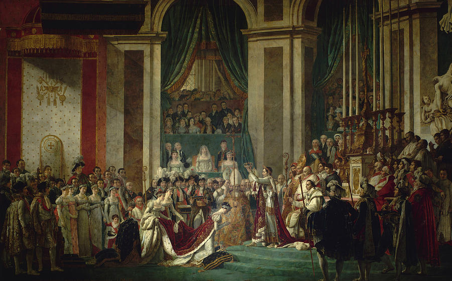 Coronation of Emperor Napoleon I and Coronation of the Empress Josephine in Notre-Dame de Paris, Dec Painting by Jacques-Louis David