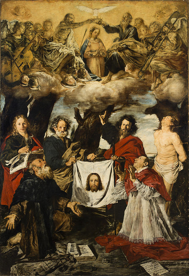 Coronation of the Virgin with Saints Painting by Giovanni Serodine Coronation of the Virgin with Saints Painting by Giovanni Serodine