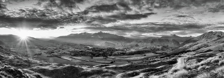 Coronet Peak and Skippers Canyon in Black and White Photograph by Amber Kresge