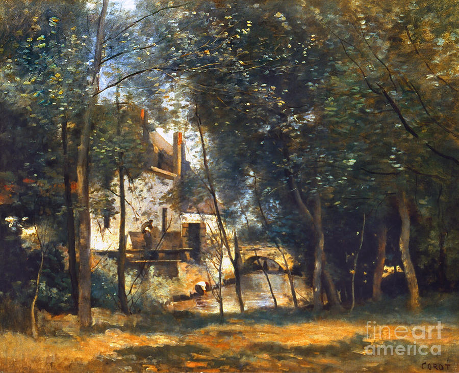 Landscape Photograph - Corot - The Mill by Granger