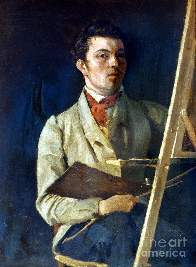 Corot With Easel, 1825 Photograph by Granger