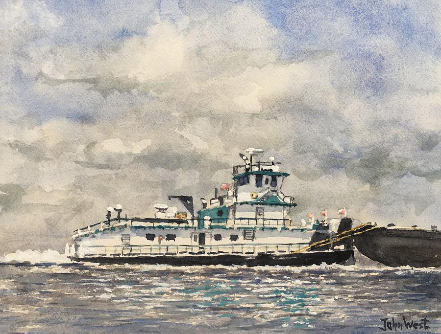 Corpus Christi Tugboat Painting by John West