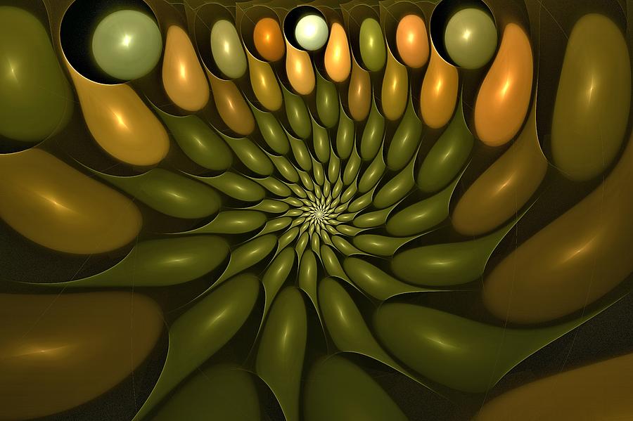 Corpuscular Vortex Olive Digital Art by Doug Morgan