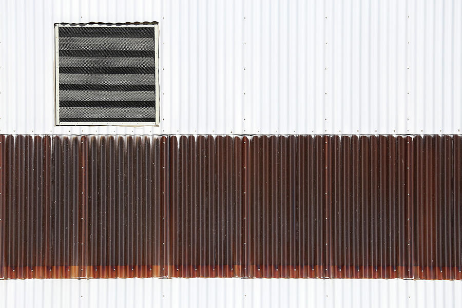 Corrugated Factory Wall Photograph by Mary Bedy